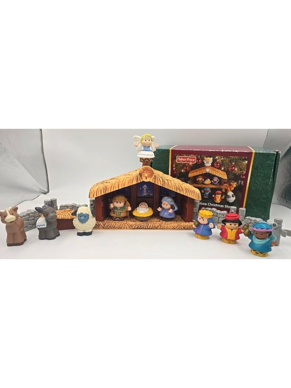 Fisher-Price Deluxe Little People Christmas Story Nativity Set Musical Vtg 2002